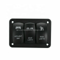 3 Gang Aluminum Rocker Switch Panel 5 Pin